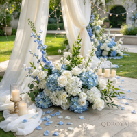 Nouvelle Composition Florale Artificielle en Boule Verte, Rose et Bleue pour Mariage, Faite à la Main, pour Allée de Cérémonie et Centre de Table, Décoration de Mariage en Gros