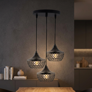 Lanterne de plafond sphérique noire classique pour lumière rougeoyante douce d'accent de maison unique pour Noël - Product Image 6