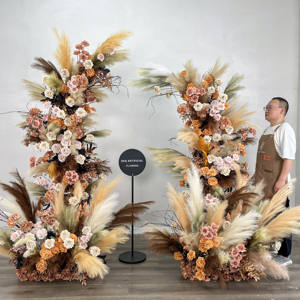 Customized Wholesale New Design Burgundy flower <b>arch</b> kit Artificial Silk Wedding Flower <b>Arch</b> <b>Decoration</b> - Product Image 1