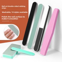 Outils de soin des ongles : Blocs de polissage exfoliants en éponge lavable double face en forme de tofu, sans grain abrasif