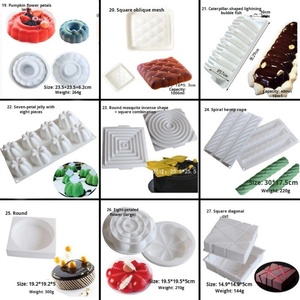 Italian Style Mousse Cake <b>Silicone</b> <b>Molds</b> Set Professional White <b>Silicone</b> Dessert <b>Molds</b> <b>Kit</b> - Product Image 3