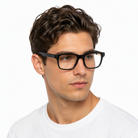 Lunettes carrées professionnelles faites à la main avec rivets, lunettes unisexes en acétate à prix bas, modèle JS 60018