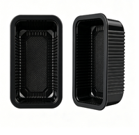 Barquette rectangulaire en plastique écologique pour viande, impression extérieure personnalisée, plusieurs longueurs et largeurs, pour steak, bœuf, fruits de mer, produits frais
