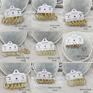 XP1113 เครื่องประดับซูปิง แฟชั่นหรูหรา เรียบง่าย ต่างหูทอง 14k ต่างหูคริสตัล CZ ทรงห่วงสำหรับผู้หญิง ขายส่งจำนวนมาก ปี 2023 - Product Image 6