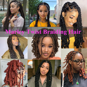Mới Đến 3x Mềm Tổng Hợp Crochet Locs Afro Kinky Xoăn Marley Twist Bện Phần Mở Rộng Tóc Pre-Tách - Product Image 6