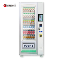 Distributeur automatique intelligent à écran tactile réfrigéré, acceptant cartes de crédit, pièces et jetons, pour snacks, aliments et boissons, idéal pour centres commerciaux et métros