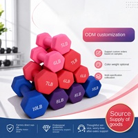 Ensemble d'haltères hexagonales en fonte avec revêtement par immersion pour femmes, équipement de musculation antidérapant et anti-roulement pour la maison