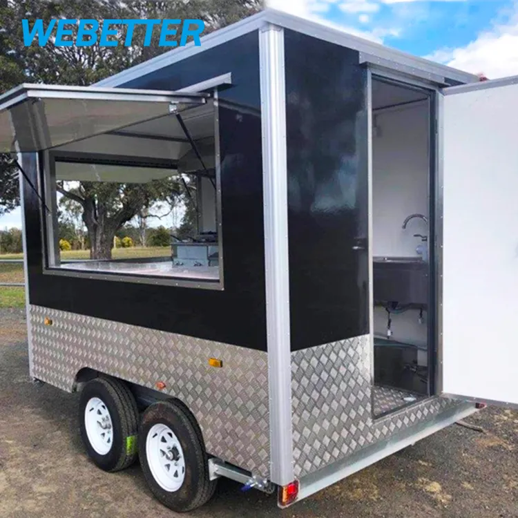 WEBETTER Street Hotdog Cart Small Mobile Food Cart Concession Food Trailer Fully Equipped Mini Mobile Fast Food Truck For Sale