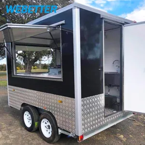 WEBETTER Street Hotdog Cart Pequeño carrito de comida móvil Concesión Remolque de comida totalmente equipado Mini camión de comida rápida móvil a la venta