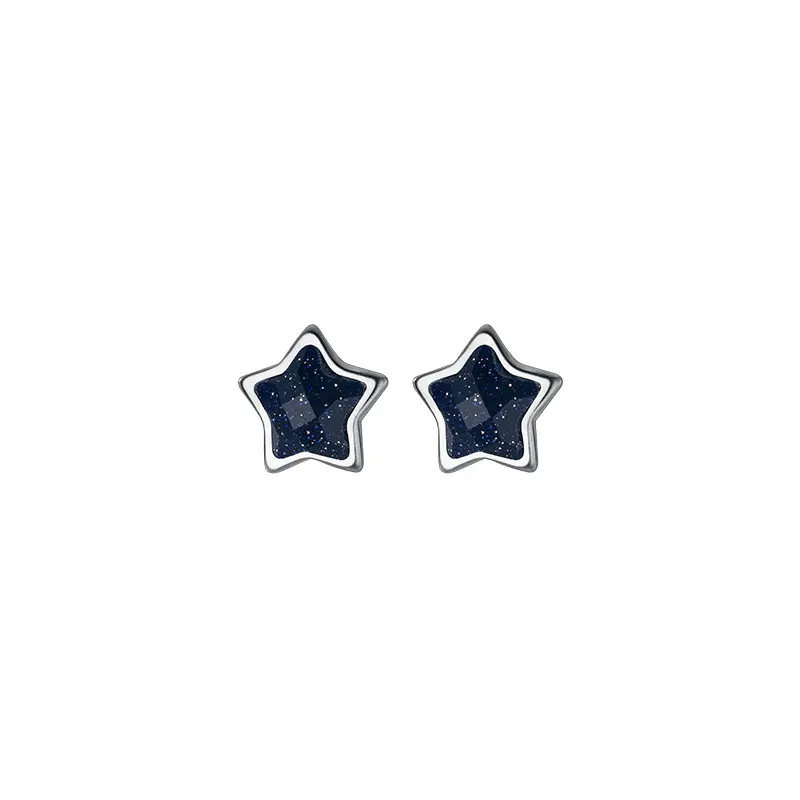 Mode boucle d'oreille 925 en argent Sterling géométrique pentagramme étoile cercle boucles d'oreilles pour femmes bijoux accessoires