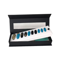 Boîte cadeau magnétique de luxe écologique avec logo personnalisé, emballage rigide en papier pour faux ongles pressés avec insert en éponge, faible MOQ