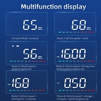 2025 Beliebte Plug-and-Play Auto Digital GPS Tachometer Clock Alarm HUD mit LED-Anzeige M23 Windschutz scheibe vor Displays