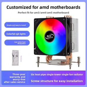 Enfriador de CPU con Ventilador Silencioso de 12 cm y Cuatro Tubos de Calor de Cobre y Aluminio, con Control Inteligente de Temperatura y Alto Rendimiento - Product Image 3