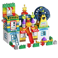 Blocs de construction en plastique PP à grandes particules pour enfants, compatibles LEGO, jouet éducatif pour garçons et filles de 4 à 6 ans, animaux, nature, château