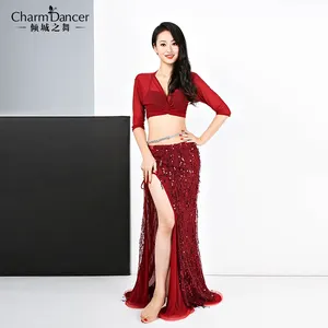Qingchengzhiwu fringed sequins mesh safety pants two piece zm234 performance new belly dance