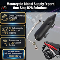 Pot d'échappement de moto Geometry Racing Scooter Hero avec silencieux pour Click 125/150, tuyaux de puissance avec coude en acier inoxydable