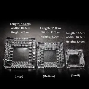 Deermei ที่เขี่ยบุหรี่แก้วคริสตัลขนาดใหญ่ดีไซน์สี่เหลี่ยมสไตล์จีนคลาสสิกสำหรับใช้ในบ้าน KTV ห้องนั่งเล่นสำนักงาน - Product Image 5