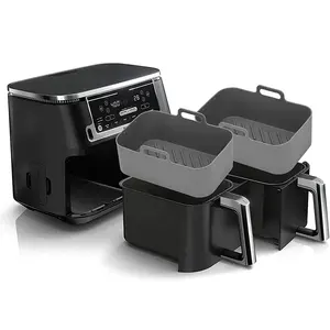 Liners Air Fryer Venta caliente 2024 Silicone Reuasbe Square Silicone Baking Sartenes y herramientas de pastelería 1 por Kit Uso para freidora de aire