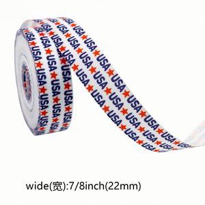 Ruban en gros-grain polyester de haute qualité, thème patriotique USA, 2,2 cm, pour emballage cadeau du 4 juillet, 10 yards/rouleau - Product Image 4