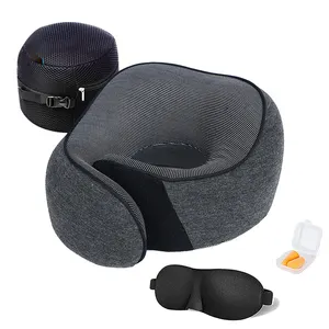 Almohada de viaje para el cuello Almohada de soporte para la barbilla Ajustable, mejor soporte Almohada de espuma viscoelástica para el hogar, aviones y automóviles Nuevo diseño