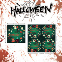 Serviettes carrées pour fête d'Halloween transfrontalière, imprimées couleur citrouille, 25 pièces, en pâte de bois vierge, personnalisables, pour décoration de fête