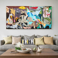 Reproduction d'art mural en toile acrylique de grande taille, faite à la main, décorative pour la maison, en gros personnalisée, portrait de Pablo Picasso Guernica