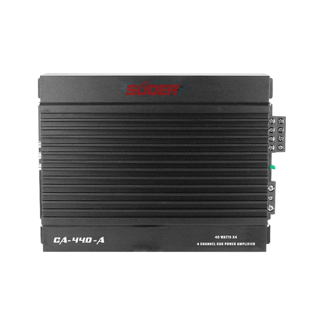 CA-440-A 4-Channel Class AB Car Amplifier with Crossovers 40W*4CH RMS Power 15Hz-40kHz Frequency Range