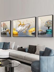 Horloge murale décorative minimaliste de <span class=keywords><strong>salon</strong></span> avec calendrier perpétuel de luxe moderne, peinture murale de fond de canapé, grand <span class=keywords><strong>tableau</strong></span> suspendu - Product Image 2