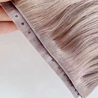 Extensions de cheveux 100% vierges humaines, invisibles, sans couture, en PU, avec trou XO, trame papillon, double tirage, cuticules alignées, micro-boucles plates