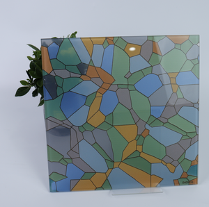 Vidrio Cerámico con Efecto de Vitral, Impresión Serigráfica con Patrón Geométrico Colorido, para Diseño de Interiores - Product Image 1