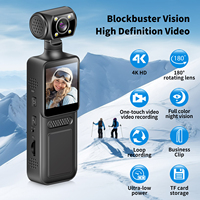 Caméra de poche miniature M12 1,3 pouce 4K haute définition, sportive, numérique, avec clip arrière rotatif à 180 degrés et enregistrement en boucle