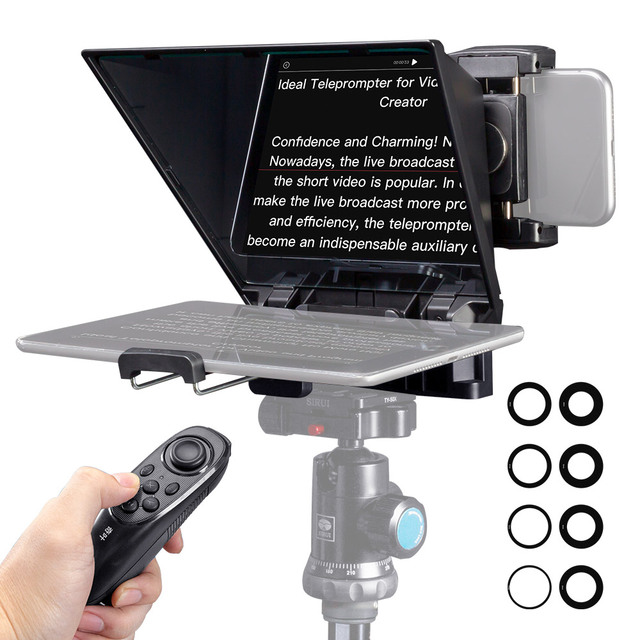 FEELWORLD TP2A Glass Teleprompter up to 8" Smartphone DSLR Shooting with APP Remote Control Tautocue Teleprompter