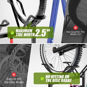 Nouveau support de vélo de stockage pour VTT, route, vélos pour enfants, support de stationnement de vélo réglable avec crochet pour garage, support de sol de vélos - Product Image 3