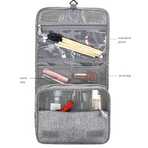 Borsa Cosmetica <span class=keywords><strong>da</strong></span> <span class=keywords><strong>Viaggio</strong></span> in Nylon per <span class=keywords><strong>Donna</strong></span>, Organizer Trasparente per <span class=keywords><strong>Accessori</strong></span> con Gancio e Chiusura a Zip Morbida - Product Image 4