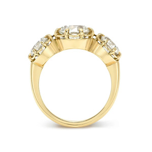 Nhẫn nữ bạc 925 mạ vàng 14k, đính 3 viên đá moissanite VVS, kiểu dáng cổ điển, viền răng cưa, 2ct, trang sức đặt làm riêng - Product Image 4