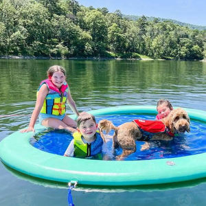 <span class=keywords><strong>Hamaca</strong></span> Flotante Inflable con Malla, Tumbona Portátil para Lago u Océano con Soporte, Inflado Rápido - Product Image 3