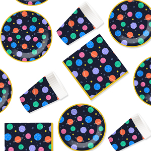 Fournitures pour fête d'anniversaire sur le thème de l'espace DAMAI, assiettes en papier, gobelets, serviettes, décorations de fête galactiques jetables pour 8 invités - Product Image 2