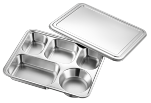 Vente directe d'usine professeur d'école étudiant grande boîte à lunch à 5 compartiments plateau de restauration rapide en acier inoxydable - Product Image 4