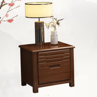 Lit en bois massif de style chinois couleur noyer Lit double minimaliste moderne Meubles de chambre à coucher Lit King