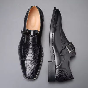 Zapatos Oxford de Cuero Genuino para Hombre, Estilo Italiano de Alta Gama, Hechos a Mano, para Boda, con Cierre Deslizante, Bordado Ligero Otoñal, Puntera de Acero - Product Image 6