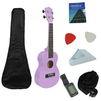 Concert Ukulele 23 Inch 4-String Basswood Body Matte Finish Nylon Strings Open Gear Tuning Durable Beginner-Friendly Home