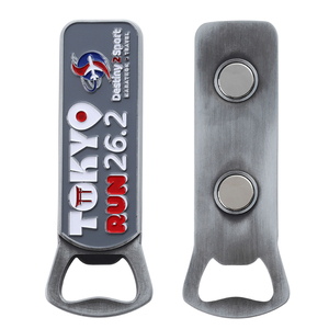 Apribottiglie Magnetico Personalizzato in Metallo Nero Opaco con Logo Aziendale in Smalto Morbido, Souvenir per Frigorifero - Product Image 3