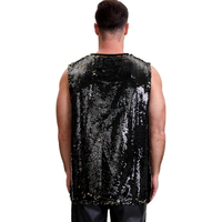Débardeur à paillettes pour homme adulte, idéal pour la scène, le spectacle, les soirées disco, gilet métallique scintillant sans manches