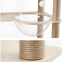 Arbre à chat pour le sol et le plafond, tour à gratter en bois, structure d'escalade pour chat d'intérieur, hauteur réglable, qualité supérieure simple