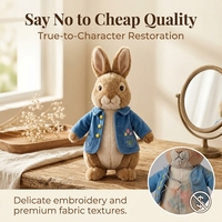 Peluche de collection Peter Rabbit Floral Meadow Art Toy, Madame Lapin Flopsy, PVC, polyester, accessoires, 38 cm, décoration pastorale vintage