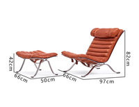 Chaise longue en cuir confortable pouf avec dossier pour bureau à domicile salon chambre hôtel meubles d'appoint extérieurs