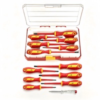 Peaktop - Ensemble de 7 tournevis isolés VDE, kit de sécurité électrique 1000V avec testeur de tension, poignée ergonomique antidérapante