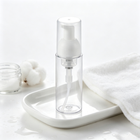 Flacon pompe en mousse vide personnalisé en forme de cylindre 80 ml PET+PP pour nettoyant visage, perruques, crème à raser et distributeur de savon moussant