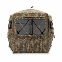 Abri de chasse camouflage pop-up 5 faces personnalisable 360° °   Abri de chasse imperméable et transparent avec sac de transport pour la chasse en plein air