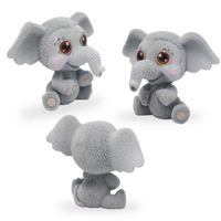 Figurines d'action populaires 3D multi-promotionnelles en forme d'éléphant et de chat, en peluche, de dessin animé, animaux naturels, poupées de collection en PVC, jouets anti-stress